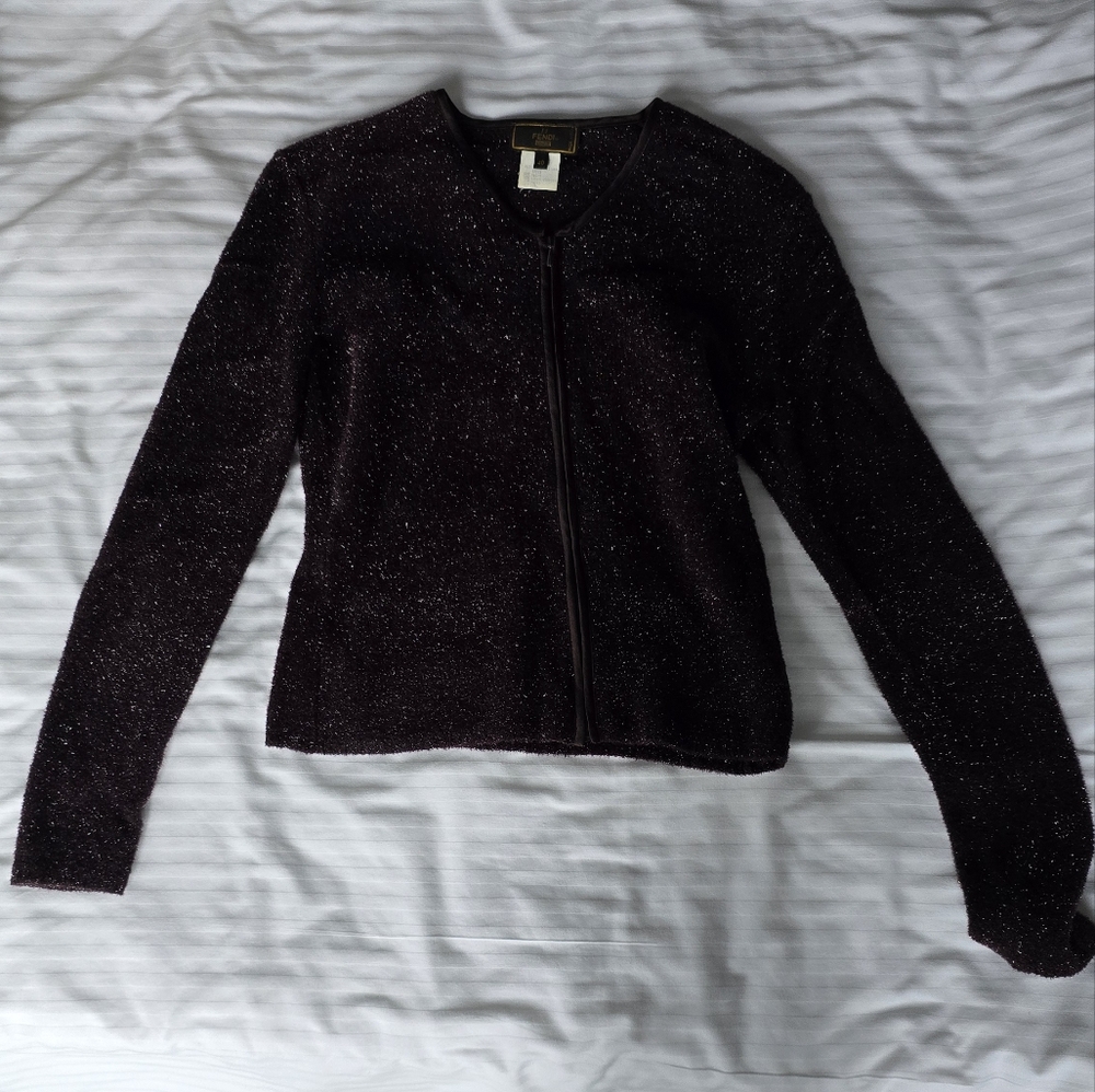 Vintage Fendi Violet Sparkly Cardigan